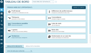 Tableau de bord en fran&ccedil;ais