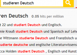 Concordance from deSkELL &ndash; Sketch Engine tool for learning German.