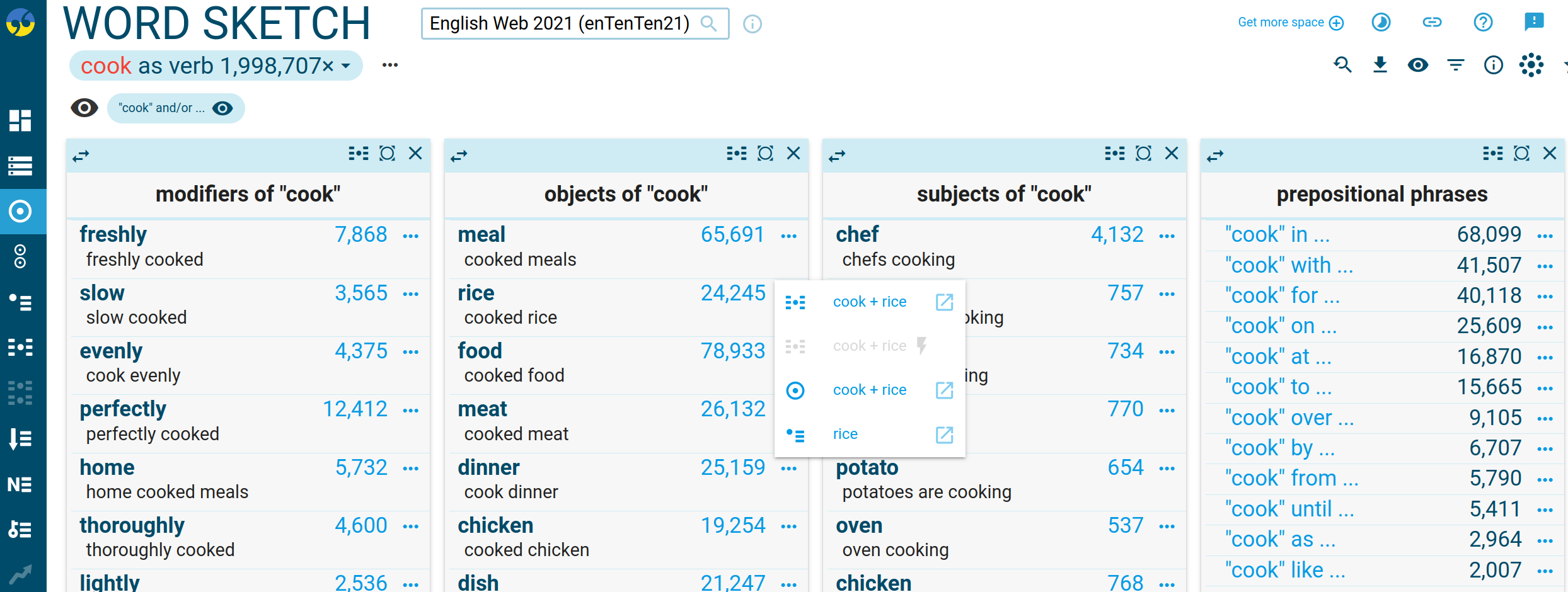 word-sketch-word-behaviour-at-glance-ententen21 Word Sketch – a word's behaviour at a glance